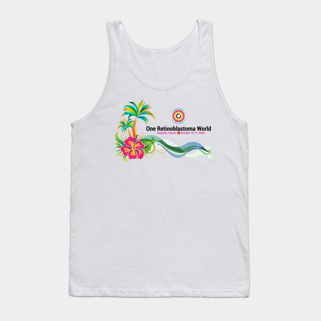 One Rb World 2024 Palm Trees, Waves, and Hibiscus Tank Top by World Eye Cancer Hope